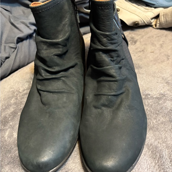 Rockport Cobb Hill Devyn Rouched Leather Ankle Boots Booties - Picture 2 of 7